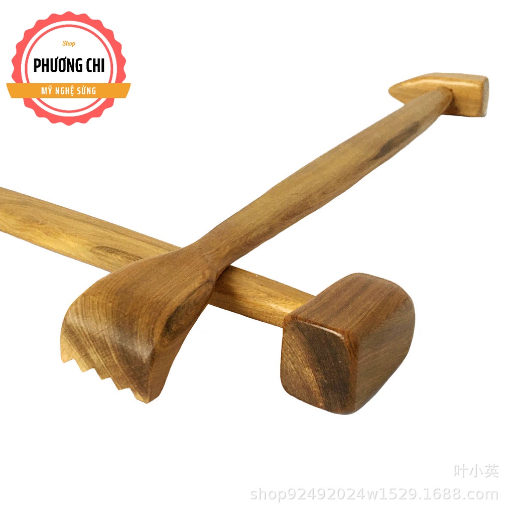 Cây đấm lưng và gãi lưng đa năng bằng gỗ bách xanh MG1, Dụng cụ massage toàn thân hiệu quả | Mỹ nghệ phương chi