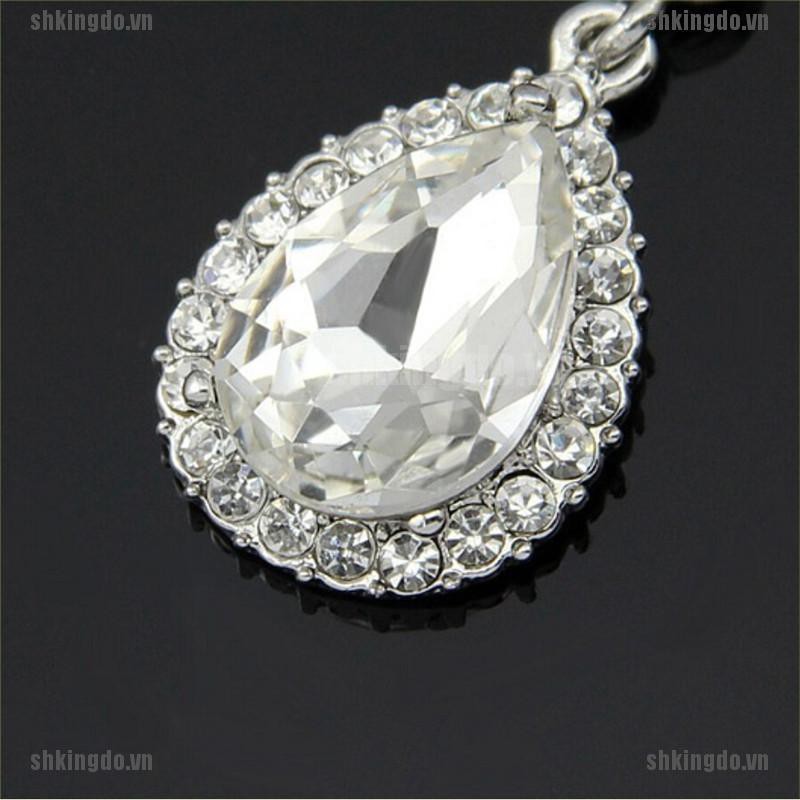 Bông Tai Hình Giọt Nước Đính Đá Cho Nữ