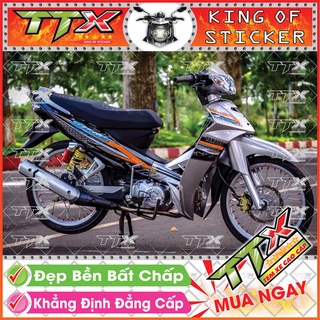 Tem Xe Sirius Đen Xám Bạc Kiểng - Tem Sirius Bạc Xám Đen Siêu Đẹp - Mẫu Team Sirius Đen Xám Bạc (s048-00)