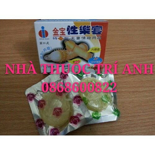 HỘP 2 CÁI BAO CAO SU GOLD GAI RÂU LỚN