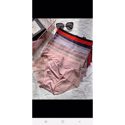 Quần lót nữ cotton phối ren cạp cao gen bụng - freesize - quần chíp nữ hàng cao cấp FLQ48