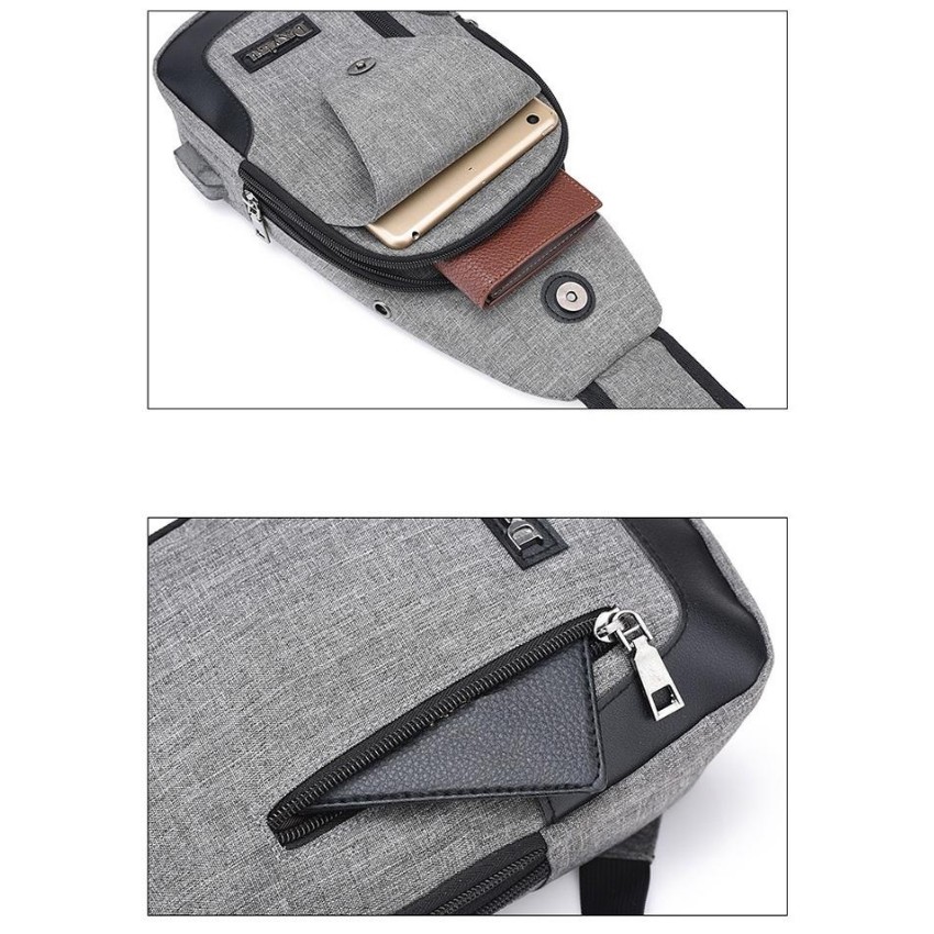 Túi đeo chéo nam cao cấp tích hợp cổng sạc USB  208211 [SKM] | BigBuy360 - bigbuy360.vn