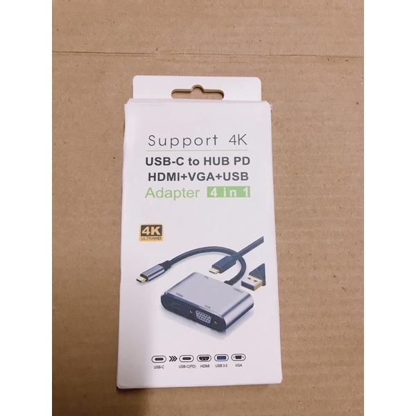 Cáp chuyển đổi tin hiệu USB Type C to HDMI + VGA + USB 3.0 + USB C 4in1