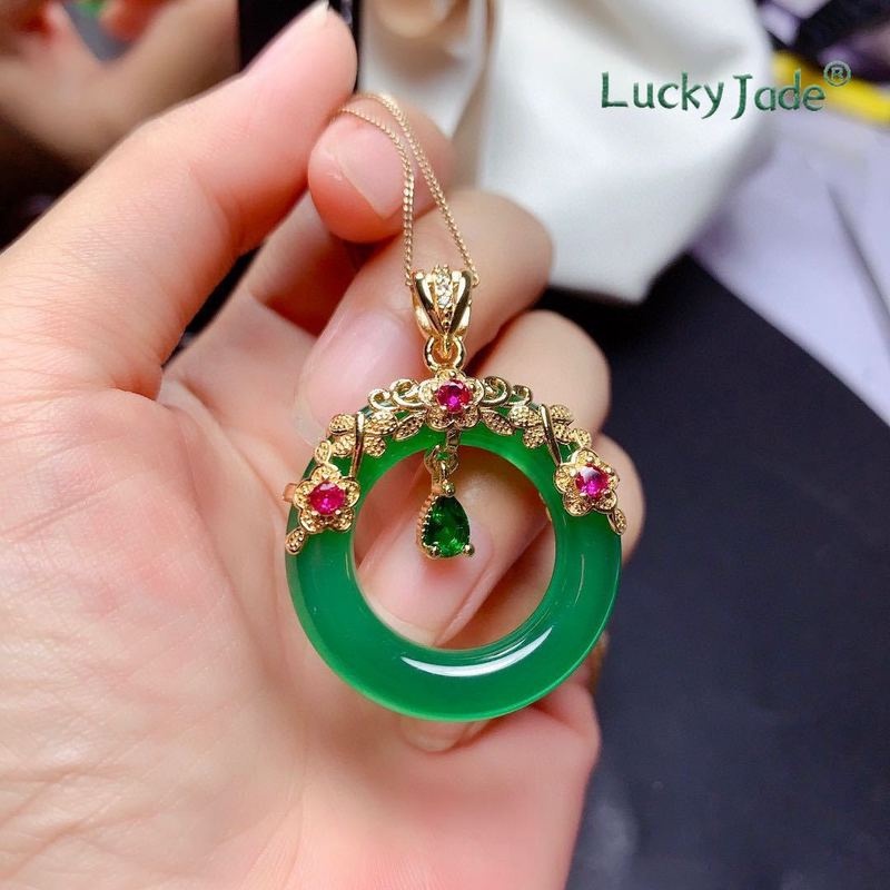 Bông Tai Mạ Bạc 925 Đính Ngọc Bích Trắng Phong Cách Dân Tộc Cổ Điển Cho Nữ