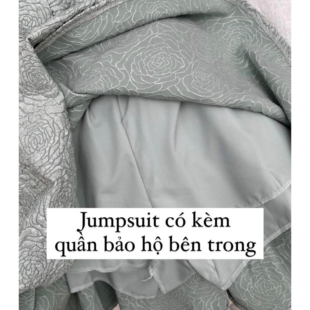 Jumpsuit babydoll 2 dây gấm hoa (ảnh THẬT kèm video)