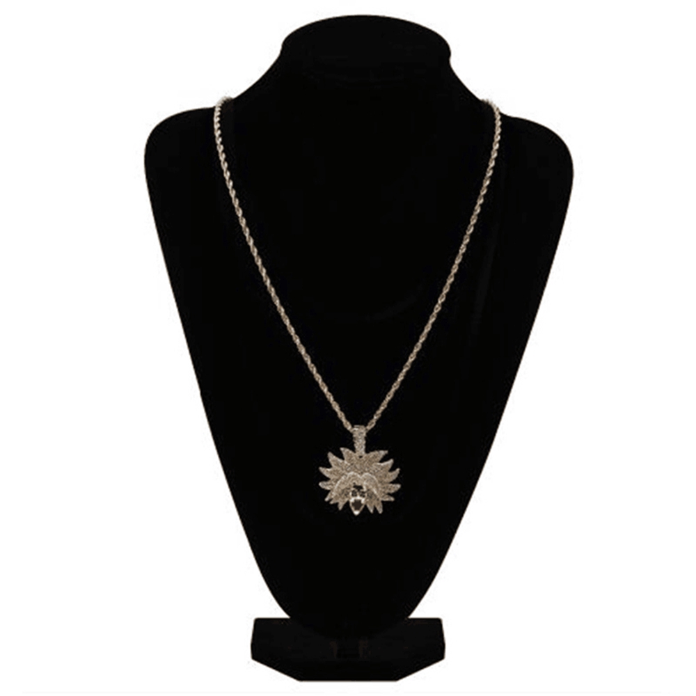 Kalung Hip Hop Liontin Dragon Ball Broly Hias Zirkon Kubik Warna Gold/Silver untuk Pria/Wanita