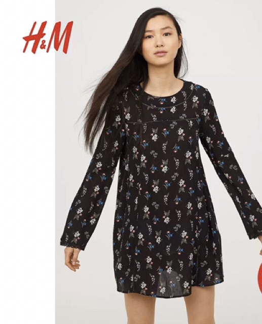 Đầm baby doll hoa nhí hiệu H&M Auth 100%