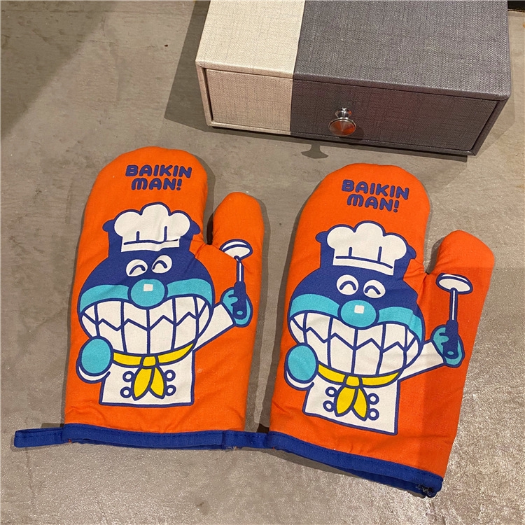 Găng Tay Cách Nhiệt Chống Bỏng Họa Tiết Anpanman Dễ Thương Xinh Xắn