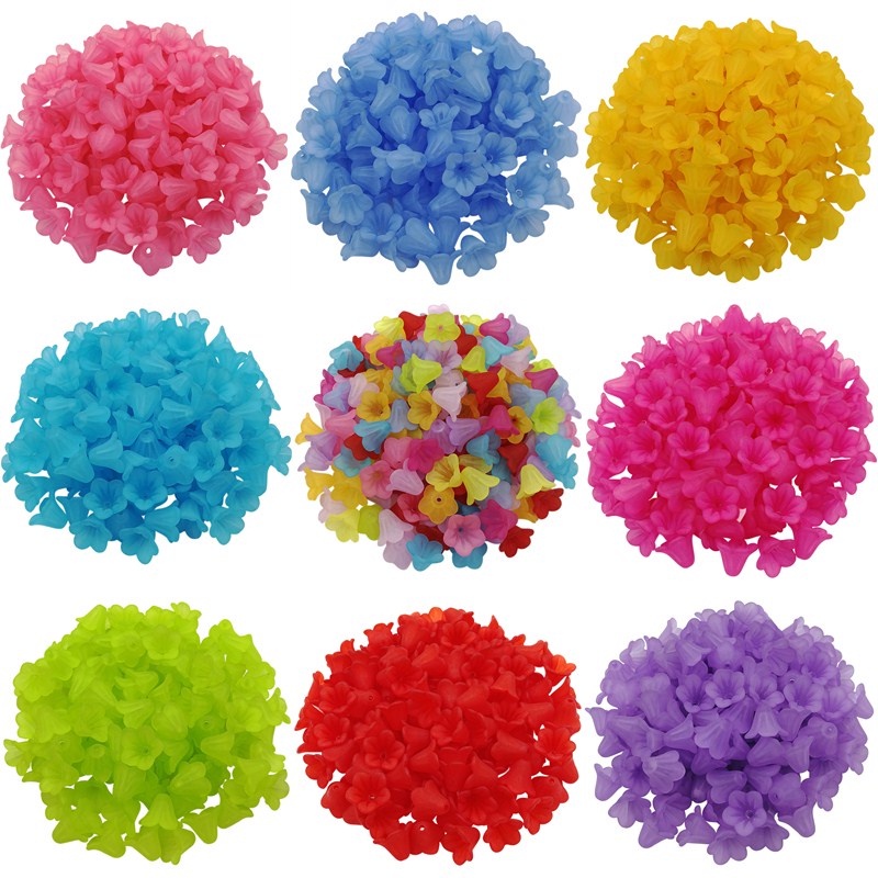 Bộ 50 bông hoa nhựa acrylic trong suốt dùng cho trang trí