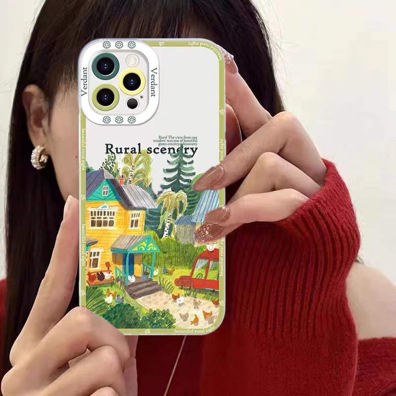 Ốp Điện Thoại Mềm In Hình Cây Cối Cho IPhone 14 13 13 11 Pro MAX mini 6S 7 8 Plus XR