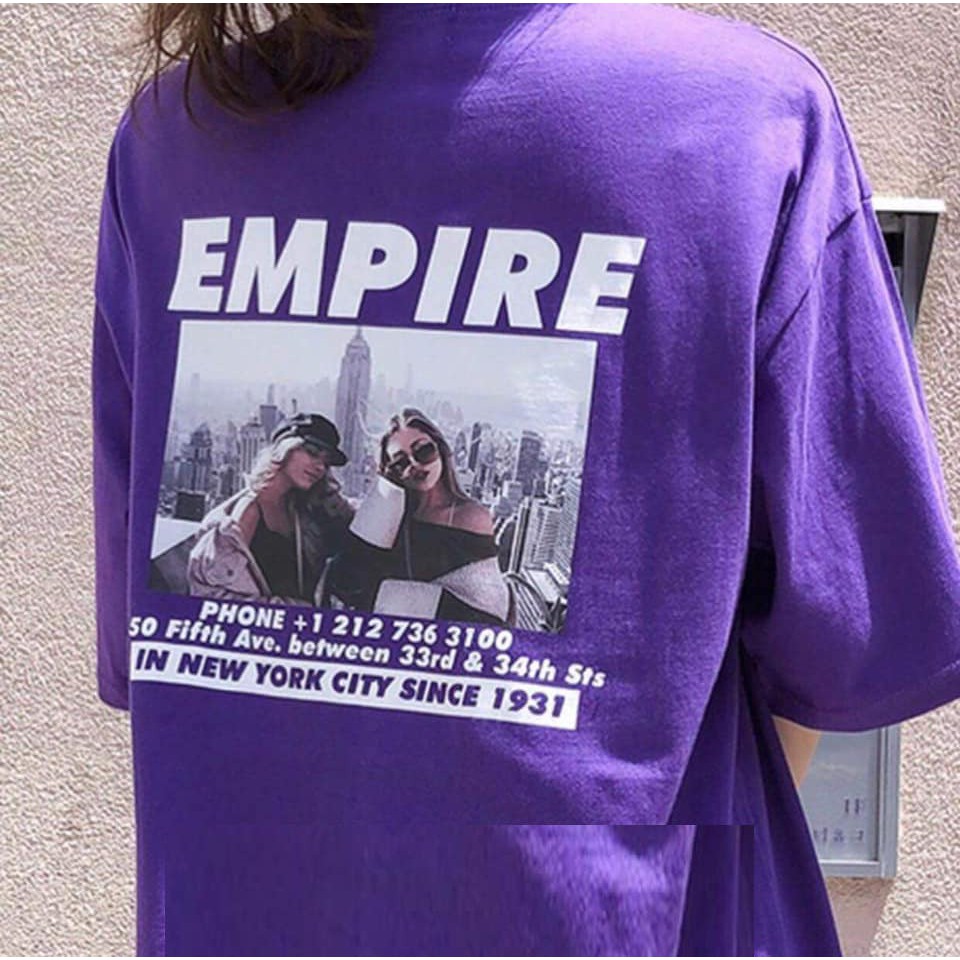 Áo Thun, áo phông Tím Empire Unisex ,Phông tay lỡ form rộng dáng suông oversize in hình cá tính Ulzzang HOT 🌸