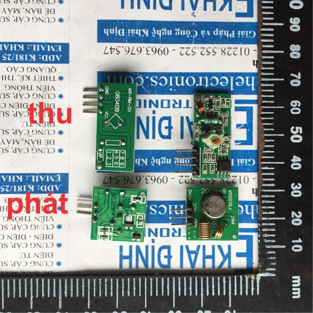 module thu/phát RF, tần số 433Mhz (loại không có IC mã hóa/giải mã) (giá cho 2 cái) kde3050