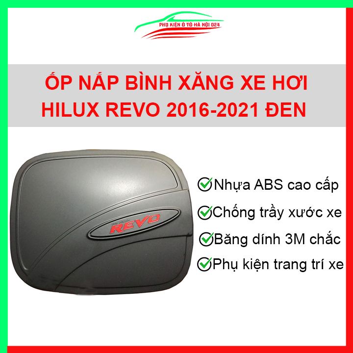 Ốp nắp xăng Hilux Revo 2016-2021 mạ crom bảo vệ chống trầy trang trí ô tô