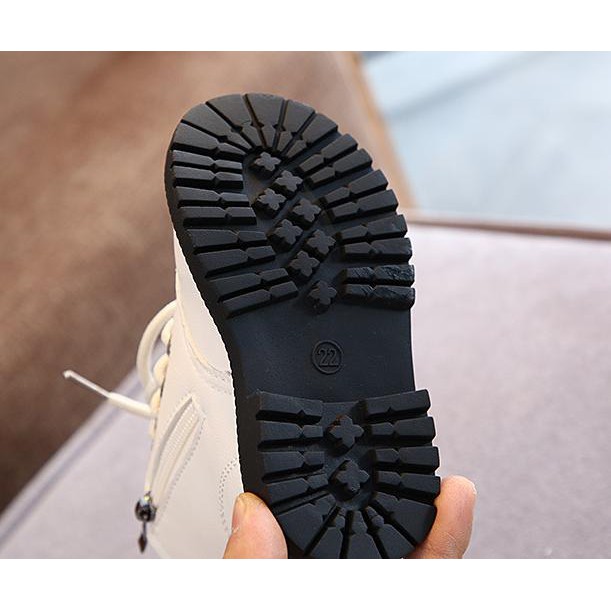 Giày boot trẻ em bốt cao cổ kiểu dáng Hàn Quốc có lót lông ấm