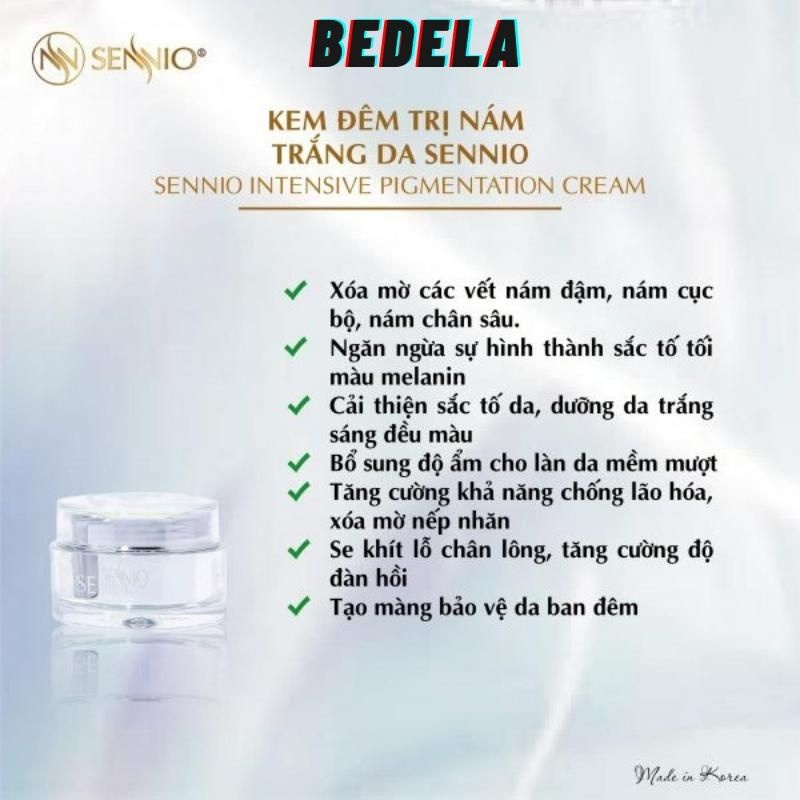 Kem Dưỡng Trắng Da Mờ Nám Tàn Nhang Vào Ban Đêm Sennio BDL185 BEDELA
