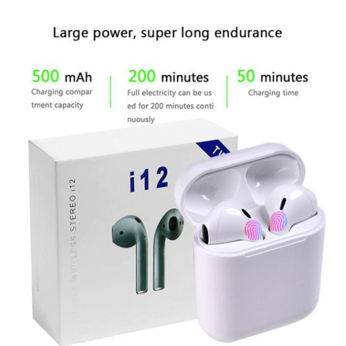 Tai nghe không dây - Tai Nghe bluetooth  Airpods TWS i12 thế hệ mới -  Kết nối không dây- Dùng nhiều dòng điện thoại | BigBuy360 - bigbuy360.vn