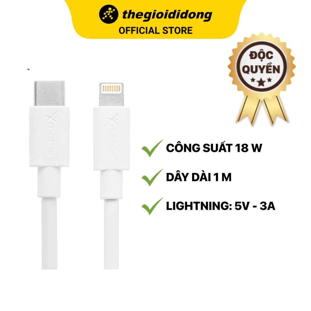 Cáp Type C - Lightning 1m Xmobile LPDC-05 Trắng