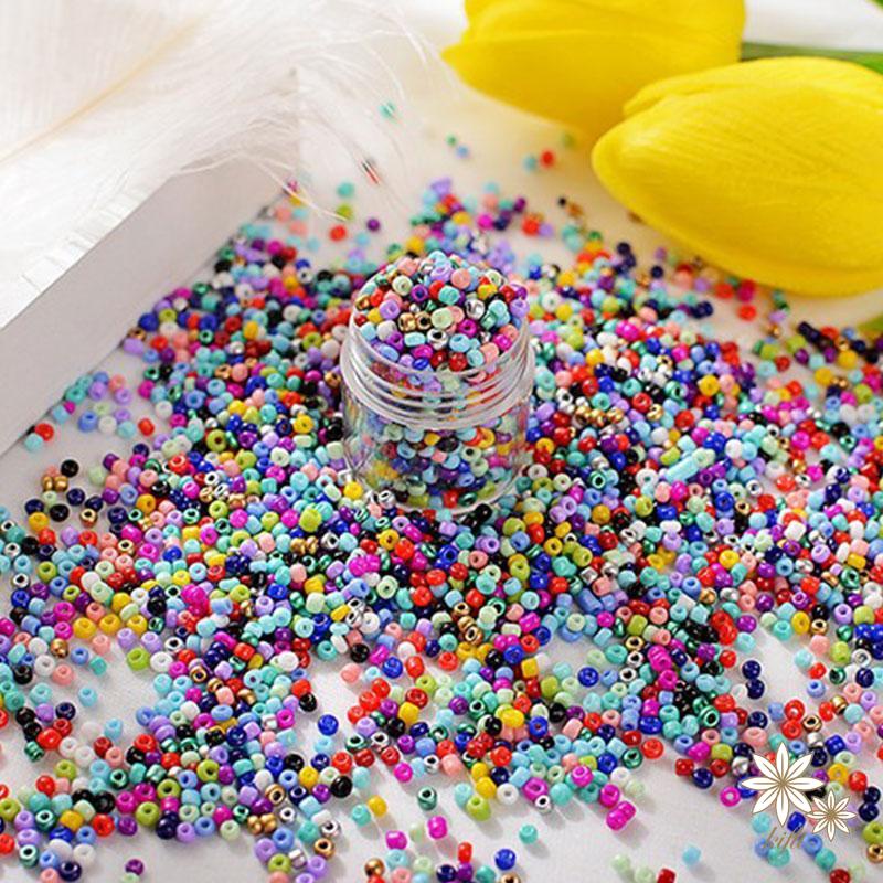 Set 500 Hạt Thủy Tinh Nhỏ Nhiều Màu Làm Trang Sức Cho Bé DIY