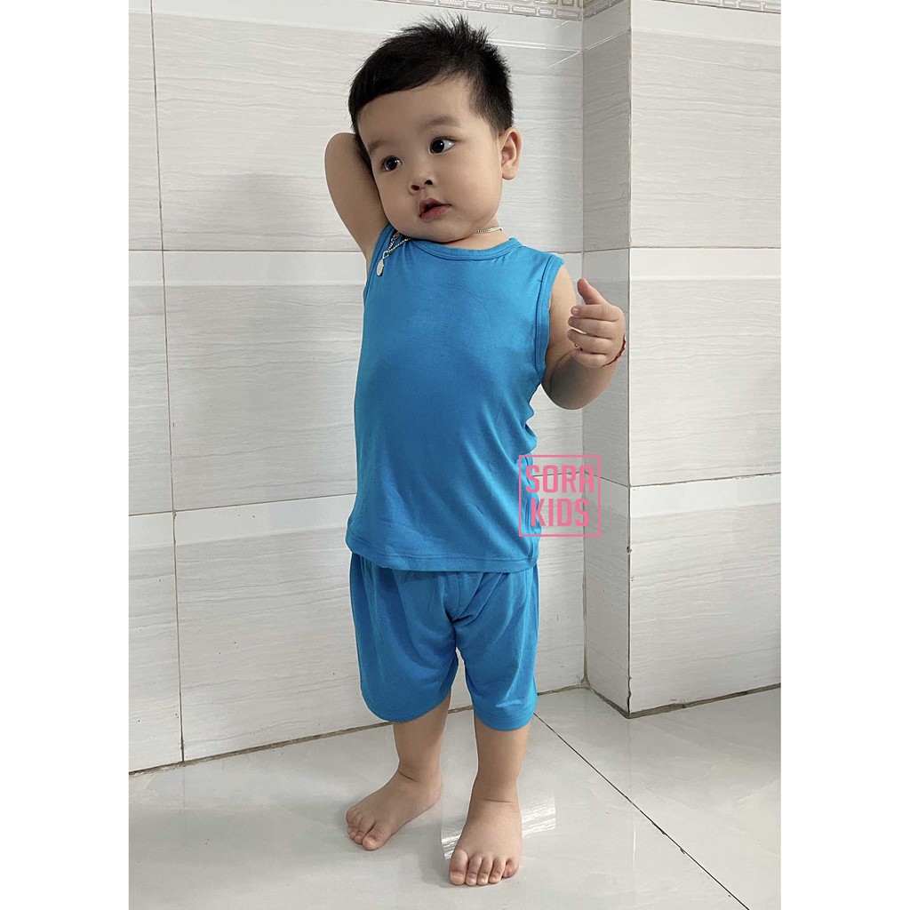 đồ bộ ba lỗ bé trai, bé gái Minky Mom vải thun lạnh, bộ 3 lỗ cho bé mặc nhà mùa hè