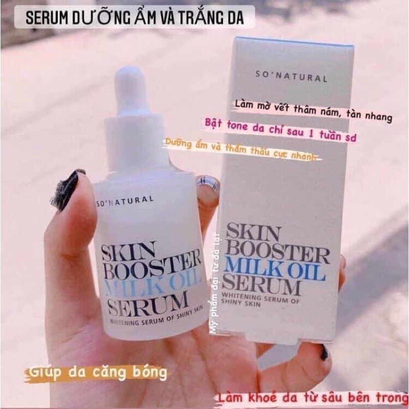Tinh chất dưỡng sáng trắng da booster milk serum so natural skin booster milk oil