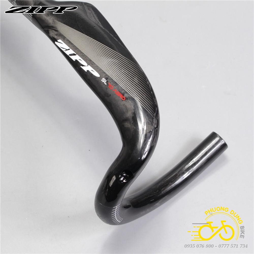 Ghi đông dẹp xe đạp road Carbon ZIPP 400 / 420 / 440 x 31.8mm (Bóng)