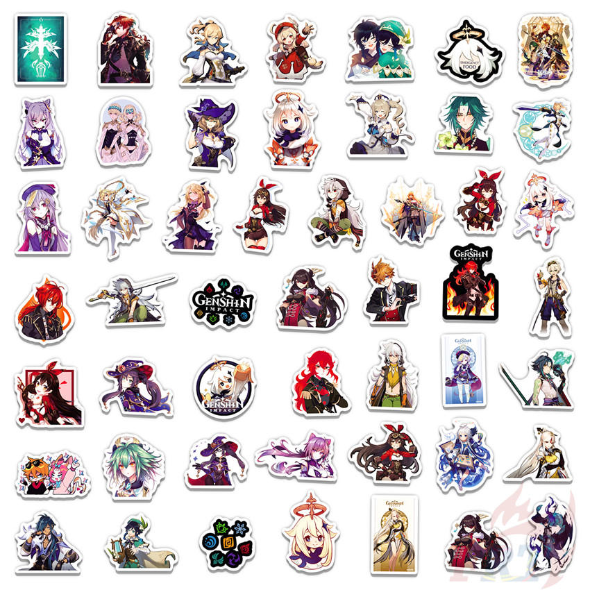 ❉ Genshin Impact - Series 03 Cartoon Games Stickers ❉ 50Pcs/Set DIY Fashion Luggage Laptop Skateboard Doodle Decals Stickers