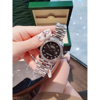 [Free Ship] Đồng hồ nam Rolex dây kim loại mặt tròn đính đá cao cấp
