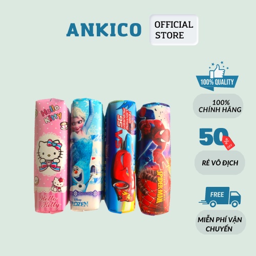 Túi bút vải đựng bút cho học sinh in hình người nhện, công chúa dễ thương 9511 ANKICO