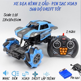 Xe điều khiển 2 cầu xoay 360, nhiều chức năng đặc biệt - 3 màu sắc - xb1005