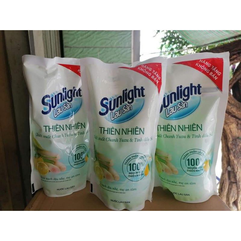 Combo 2 Nước Lau Sàn Sunlight Tinh Dầu Thiên Nhiên Chanh Sả Dạng Túi 700g