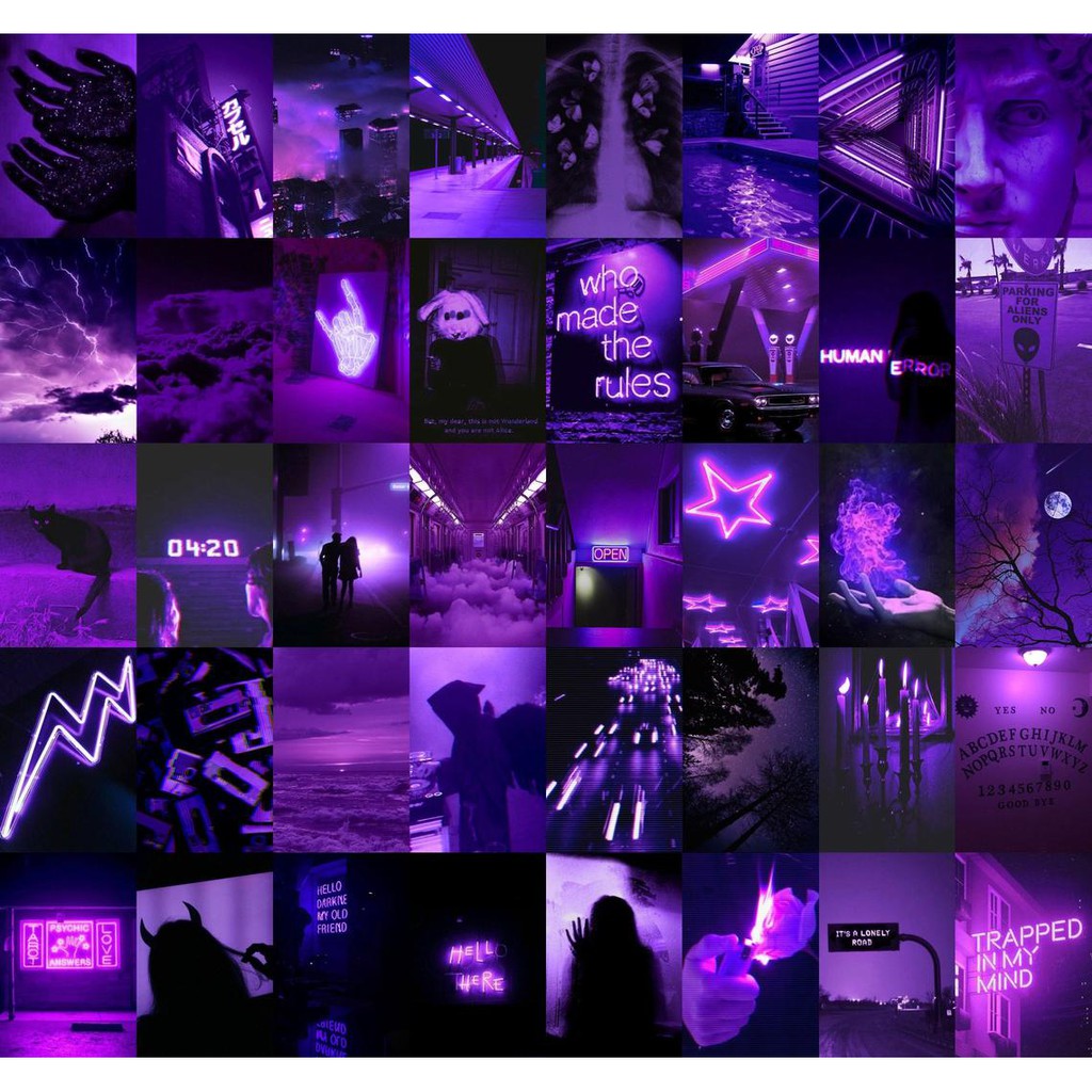 [FREESHIP EXTRA] 12 tấm Wall Collage - theme Tím đêm