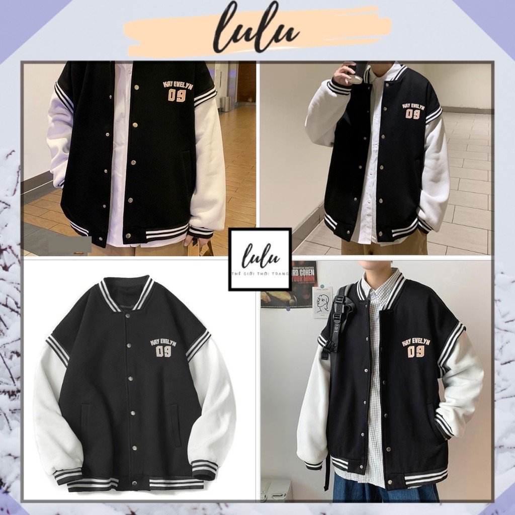 Áo Bomber Kay 09 Áo Khoác Không Cổ Có Cúc Bấm