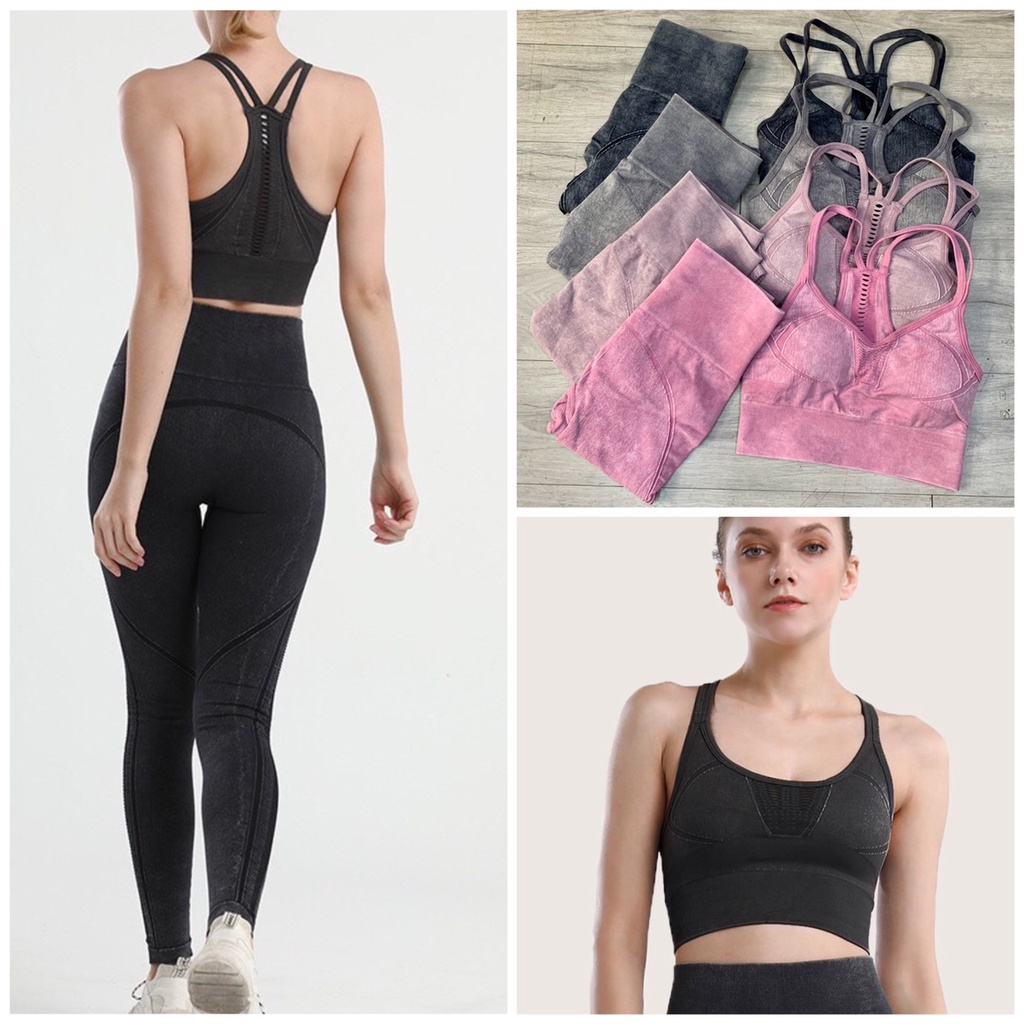 Bộ Đồ Tập Gym Yoga Nữ Chất Dệt Màu Giả Jean - Độc Lạ