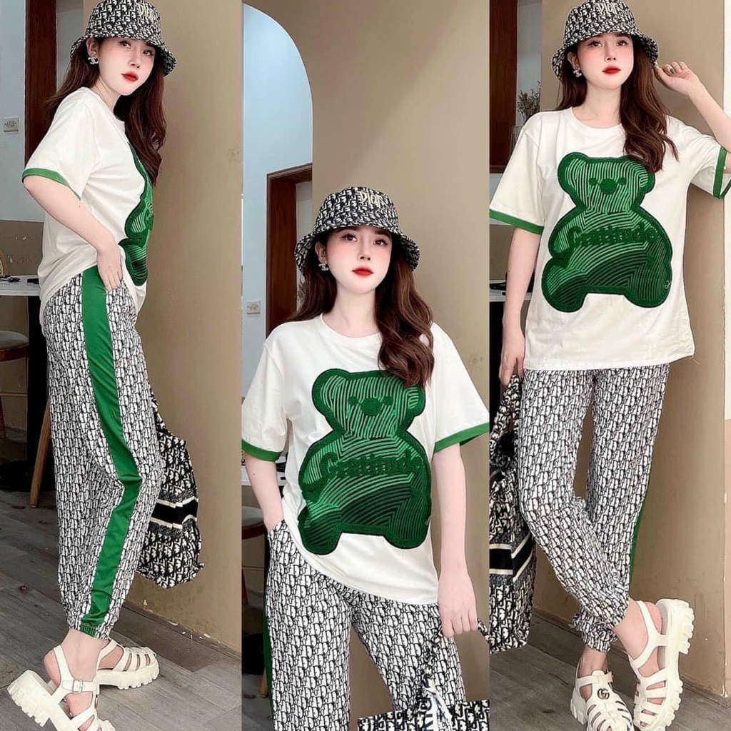 [bộ free ship] Bộ 2 món áo và quần đi chơi phong cách cá tính, năng động, chất vải cotton