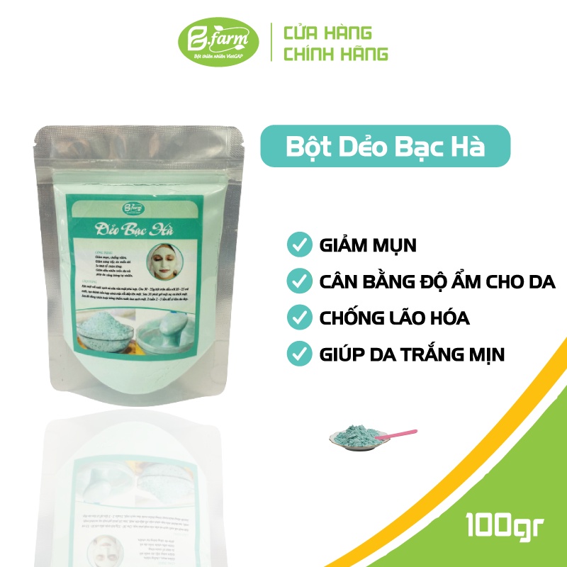 Bột đắp mặt dẻo bạc hà BFarm 🔥 CAO CẤP 🔥 bột mask dẻo giúp cân bằng độ ẩm cho da, thủ nhỏ lỗ chân lông hiệu quả 100gr