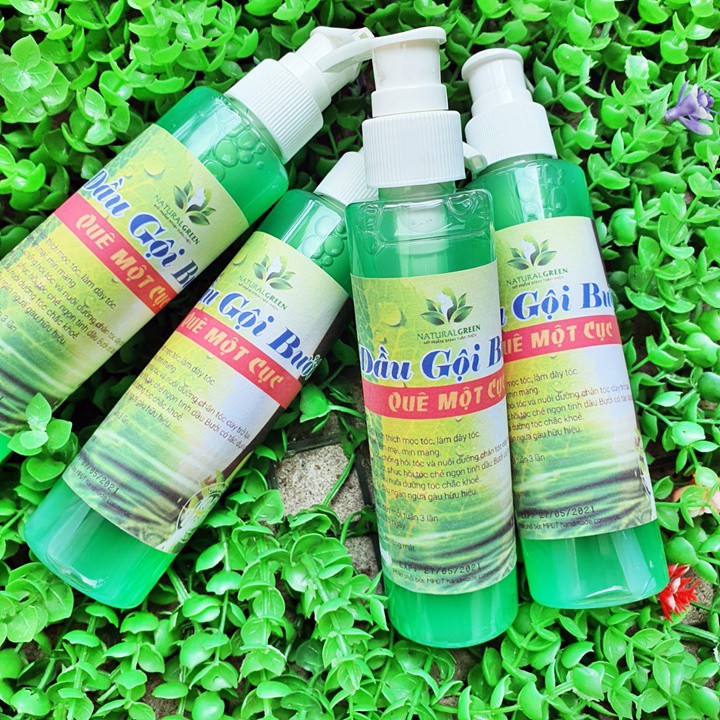 Dầu gội Bưởi Natural Green kích mọc tóc ngăn rụng tóc, làm dày tóc, nấm gàu da đầu