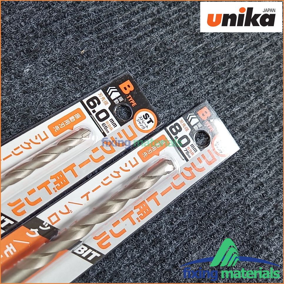 Set mũi khoan bê tông tùy chọn UNIKA chuôi tròn mã B, các size 5-6-8-10