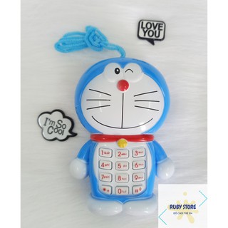 ĐỒ CHƠI ĐIỆN THOẠI DORAEMON CÓ DÂY ĐEO CỔ CHO BÉ (Dùng pin)