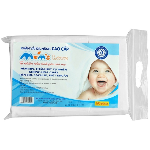 Khăn Khô Đa Năng MomLove 300 Tờ - Khăn Vải Khô 300 Tờ