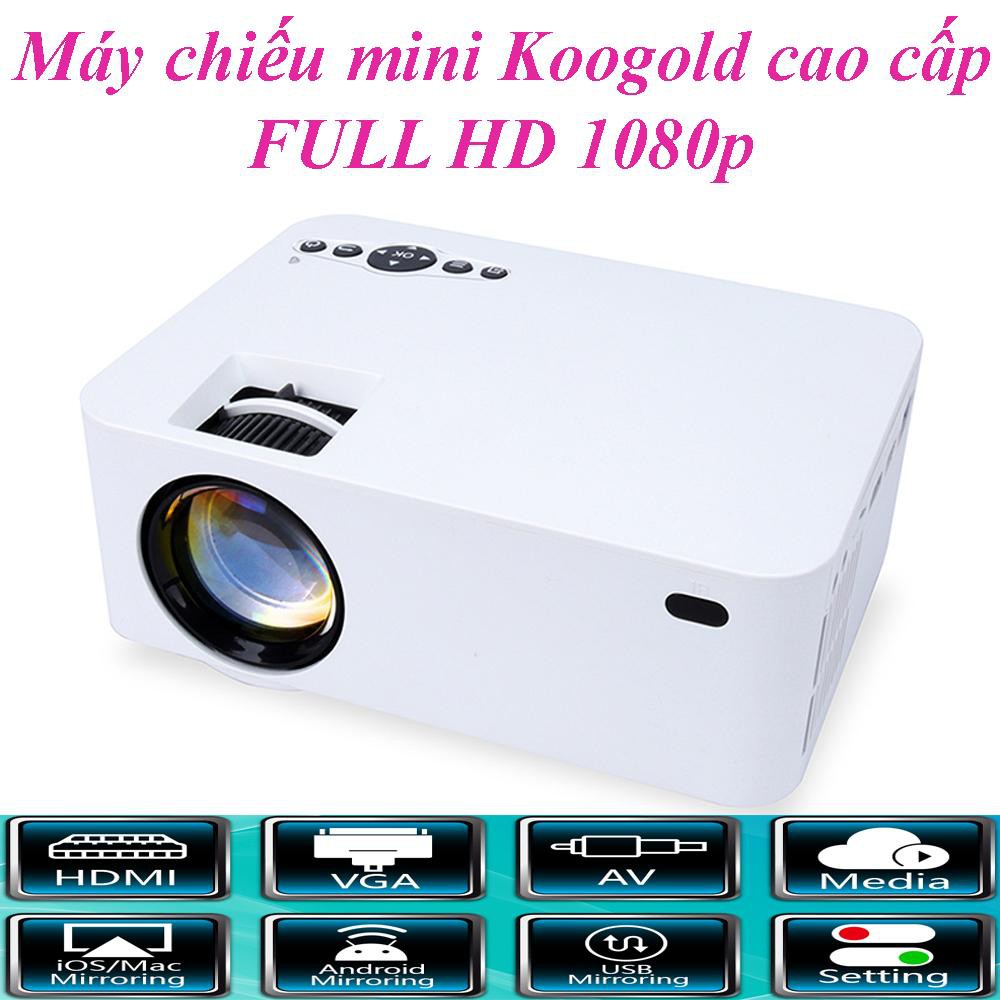 - Máy chiếu phim mini KooGold màn ảnh rộng,máy chiếu thế hệ mới,sản phẩm hot 2021 Bảo hành 1 Đổi 1
