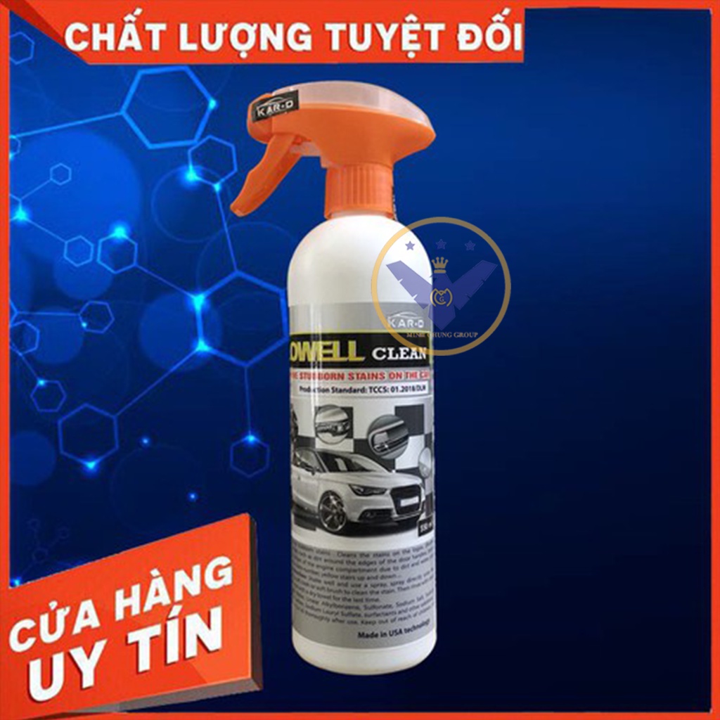 Chai Tẩy ố kính ô tô, ố vàng lazang, logo, nẹp mạ crom Nanoka Clean 500ml