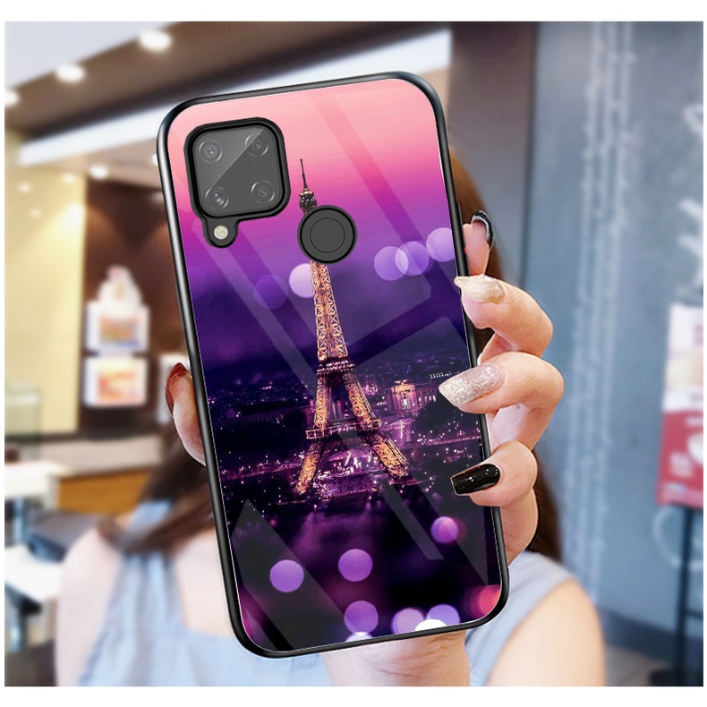Ốp Lưng REALME C12, C15, C25, C25S mặt kính cường lực cao cấp