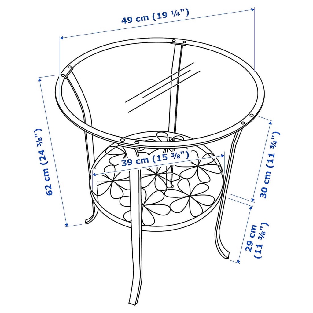 Bàn trà sofa, bàn Coffee bàn kính cường lực KLINGSBO IKEA bảo hành chính hãng 12 tháng.