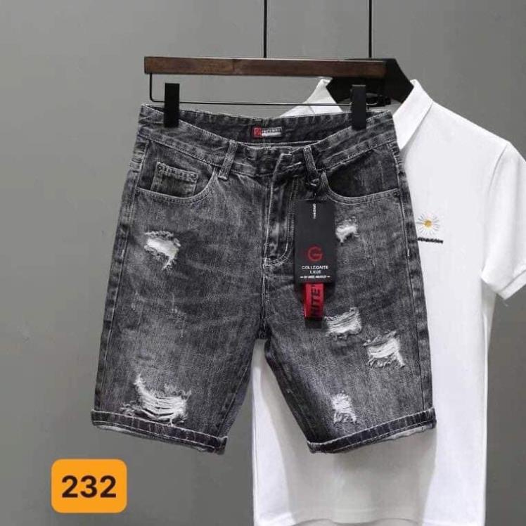 Quần Short Nam Cào Rách Nhẹ Cao Cấp ,Chất Jean Bò Co Giãn 4 Chiều Cực Đẹp ,Chuẩn From Phong Cách Hàn Quốc TM MS 232 '