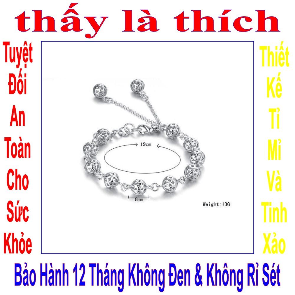 Lắc tay hạt châu màu trắng cho phụ nữ - Cam kết 1 đổi 1 nếu hoen, gỉ sét