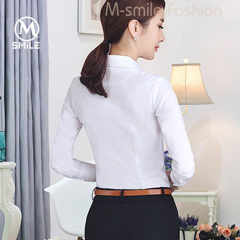 Áo Sơ Mi Nữ Trắng Công Sở, Sơ Mi dài tay dáng ôm lụa hàn cổ đức MSA73 | BigBuy360 - bigbuy360.vn