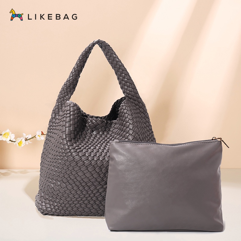 Túi tote lớn LIKEBAG đan dệt tay đa năng kèm ví nhỏ thời trang thời trang nữ