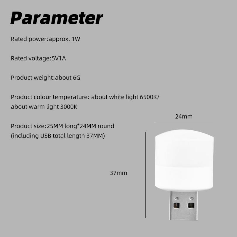 Đèn led USB HDOORLINK mini bảo vệ mắt hình tròn di động tiện lợi sử dụng máy tính/ đọc sách