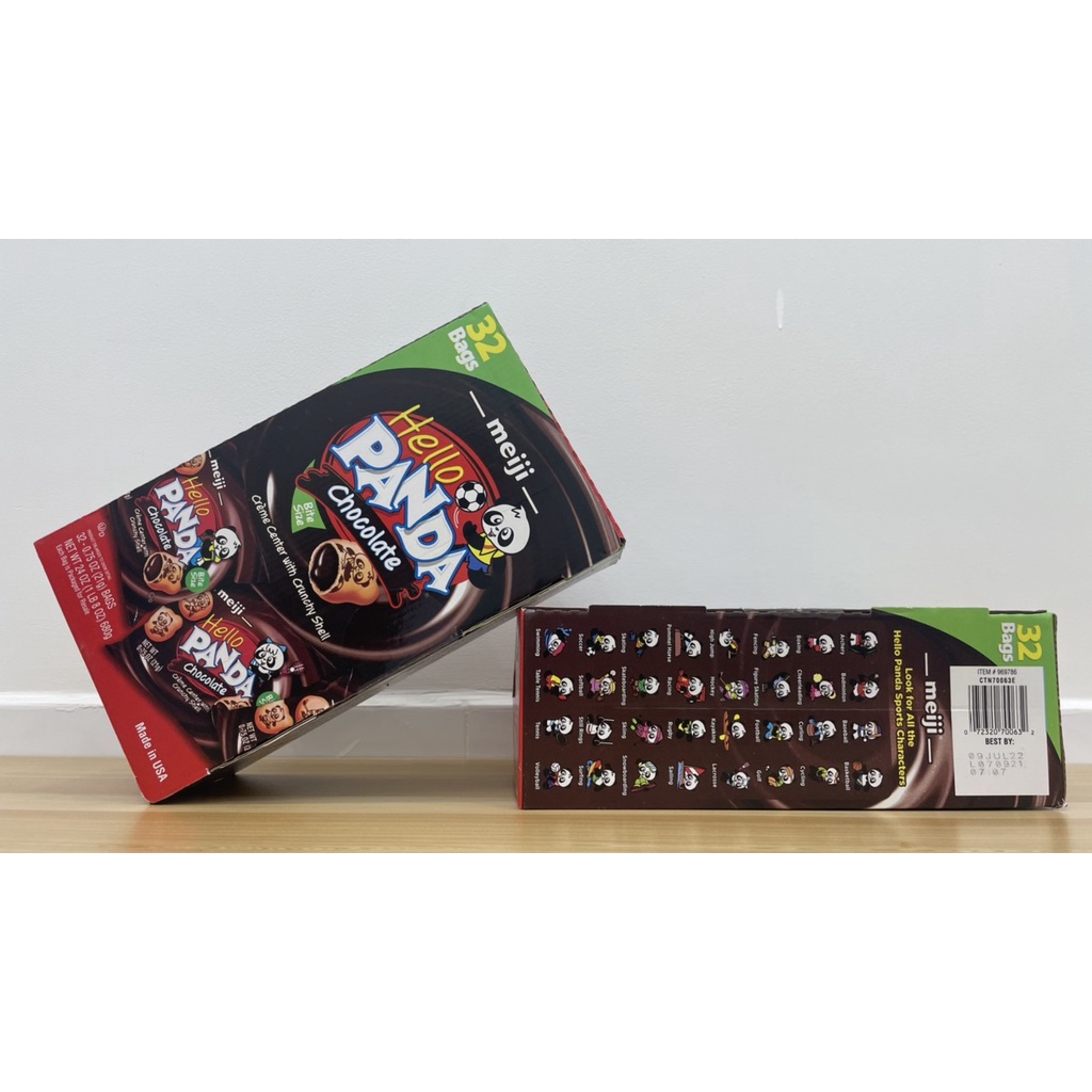 Bánh gấu nhân socola Meiji Hello Panda Chocolate date 2023 không chứa chất bảo quản - EDS Hàng Mỹ