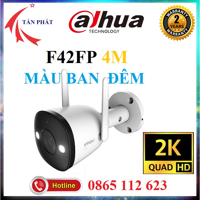 Camera IP 2M 4M WiFi Ngoài Trời IMOU F42FP  BH 24TH Bullet 2C 2E G22P F22P F42FEP G42P  1080P FullHD MÀU BAN ĐÊM Dahua | BigBuy360 - bigbuy360.vn